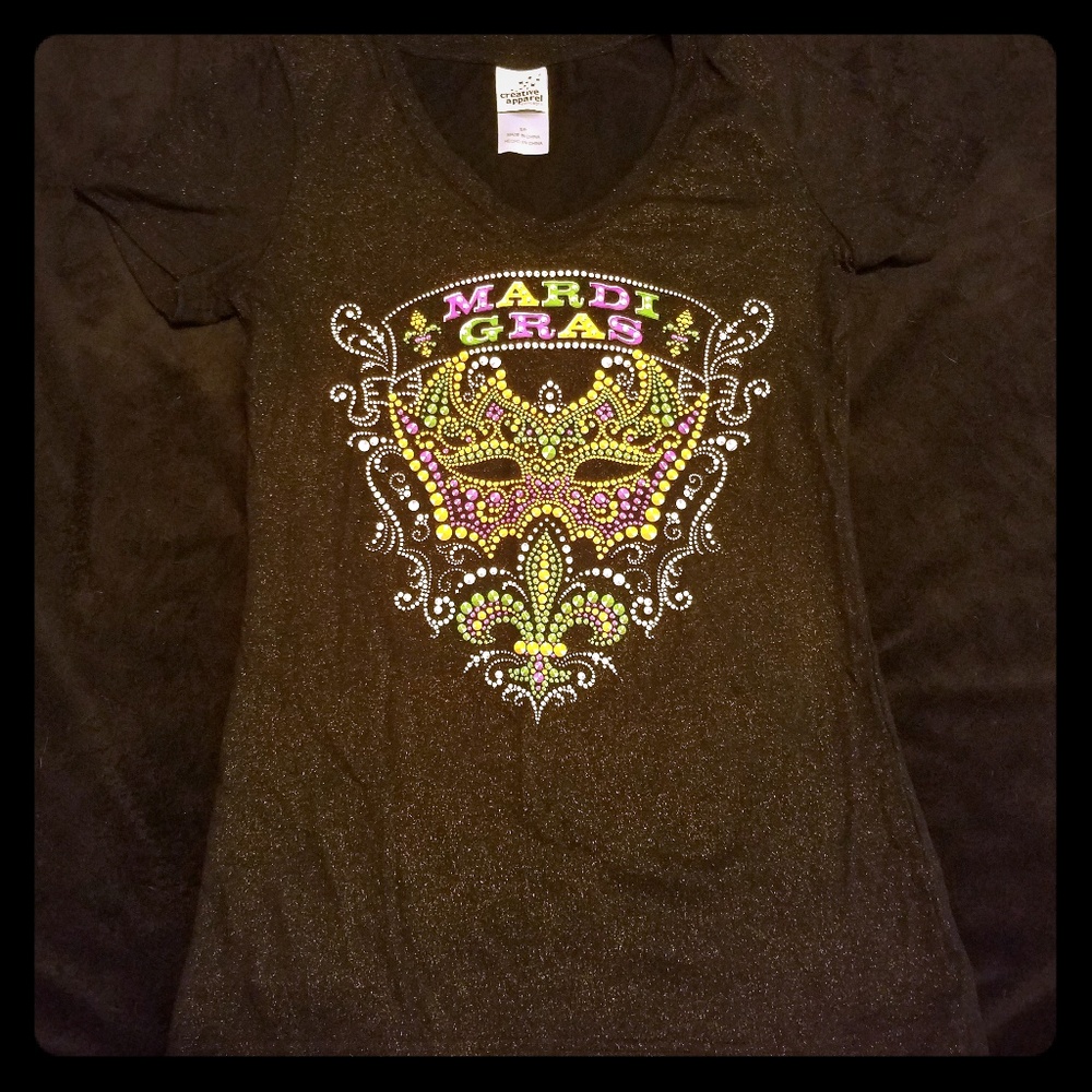 Mardi Gras v-neck tee
